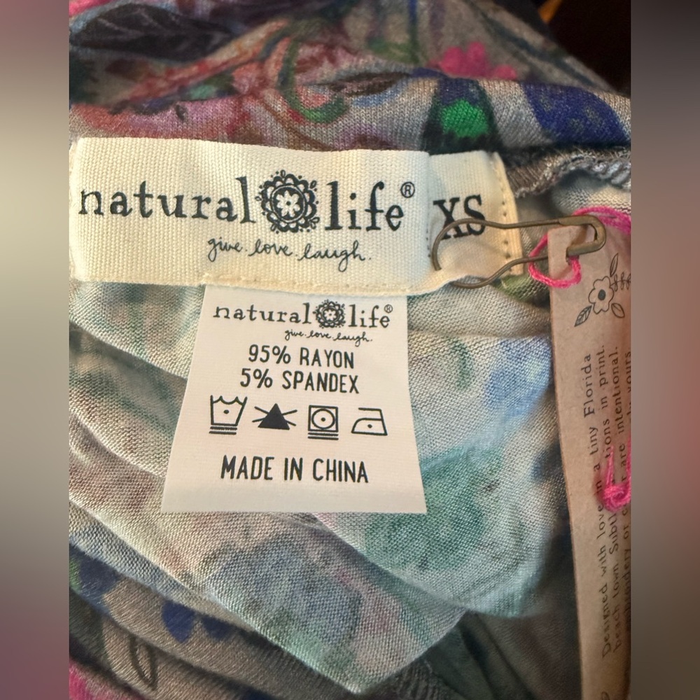 NATURAL LIFE Floral Mini Skirt in Teal, Pink, Blue - Picture 6 of 7
